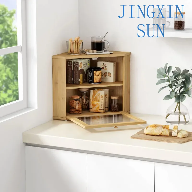 Kitchen Baking Corner - Boîte à pain d'angle en bambou
