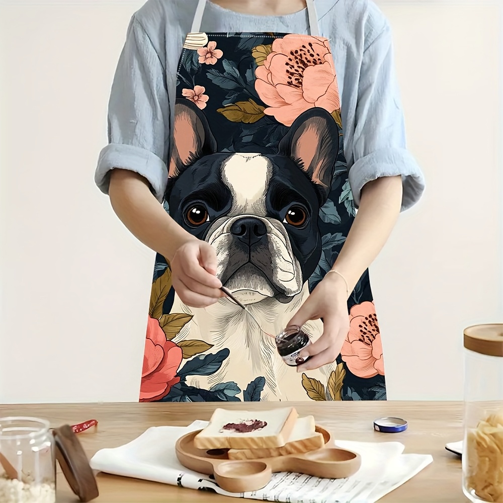 Kitchen Baking Gift Ideas - Tablier à motif floral Bouledogue Français