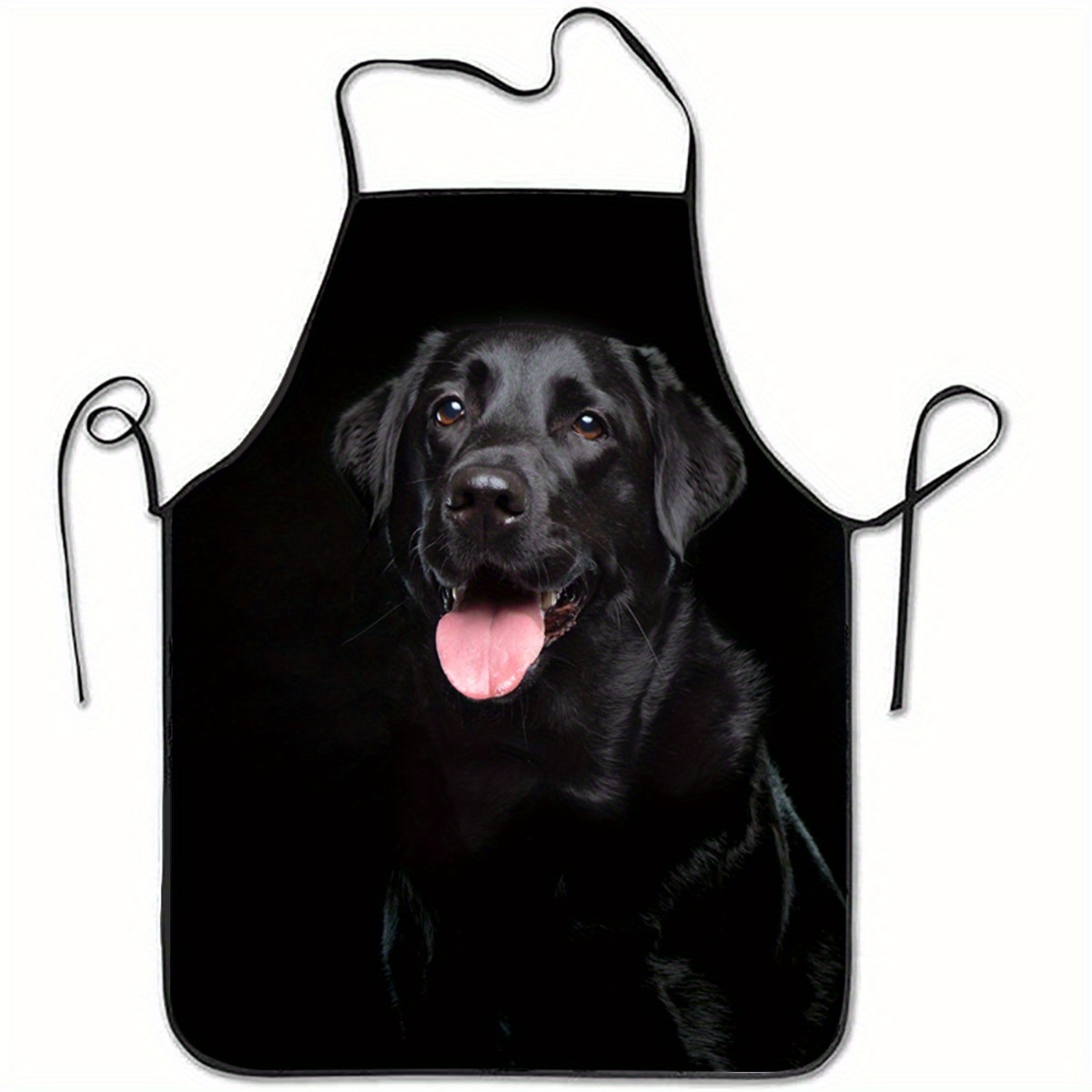 Kitchen Baking Cloth - 1 tablier noir imprimé chien Labrador