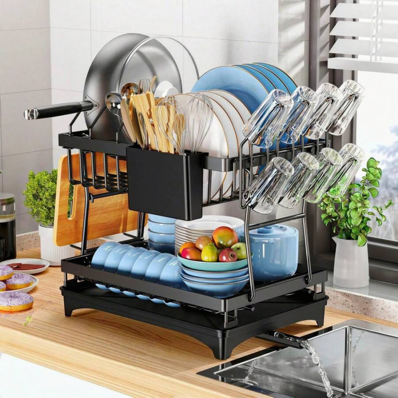 Kitchen Utensils - Égouttoir à vaisselle en acier inoxydable