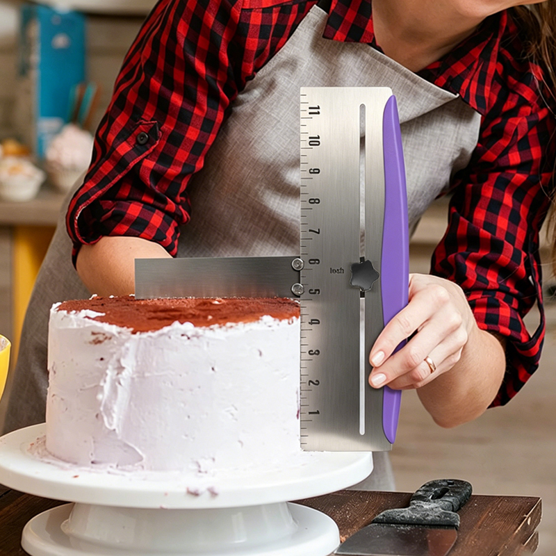 Kitchen Baking Corner - Grattoir à gâteau en acier inoxydable,